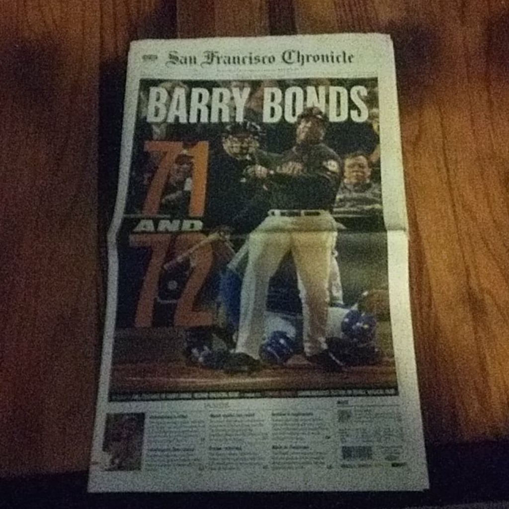 SF Chronicle October 6  2001 Barry Bonds7172